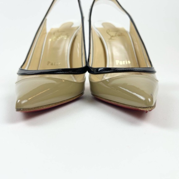 Christian Louboutin Paulina Slingback Pump PVC Nude pointed 100mm Toe 37 US 7 - Picture 5 of 13